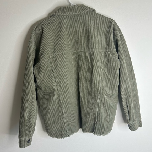 Zara Oversized Corduroy Jacket Olive Green Womens Size XS - Picture 4 of 10